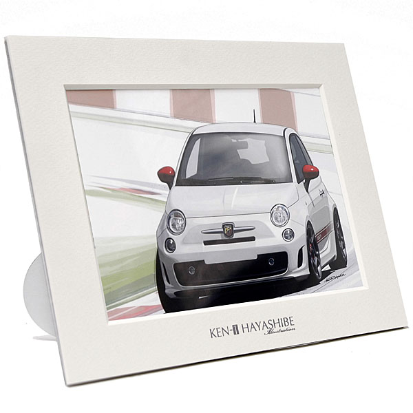 NEW FIAT 500 ABARTH (White) Illustration by Kenichi Hayashibe