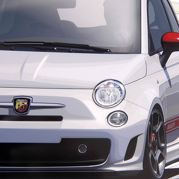 NEW FIAT 500 ABARTH (Gray) Illustration by Kenichi Hayashibe