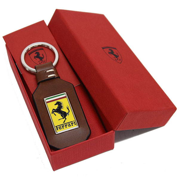 Ferrari Leather Keyring(Brown)