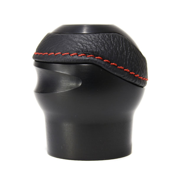 BLACK Leather Gearknob -TUNE IT BLACK- (Reverselock/Quadrifoglio emblem)