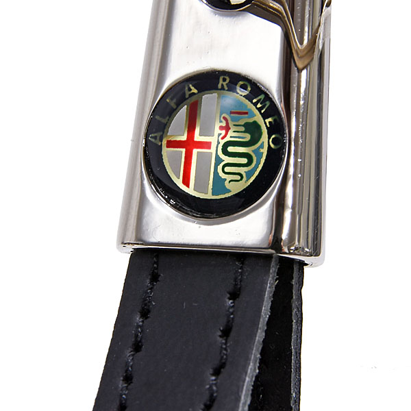 Alfa Romeo Strap Shaped Keyring (Black)