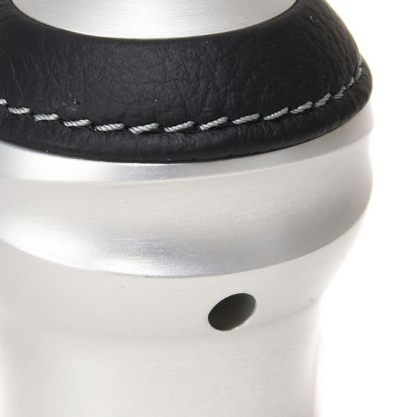 BLACK Aluminium & Leather Gear Knob -TUNE IT- (Reverselock/Alfa RomeoEmblem)