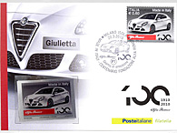 Alfa Romeo 100 anni POSTE ITALIANE POST CARD & STAMP Set