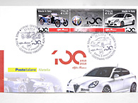 Alfa Romeo 100 anni POSTE ITALIANE POST CARD & STAMP Set