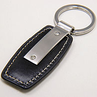 ABARTH Fake Leather & Plate Keyring (Black)