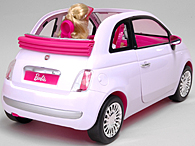 FIAT 500C with Barbie 50th Memorial Model