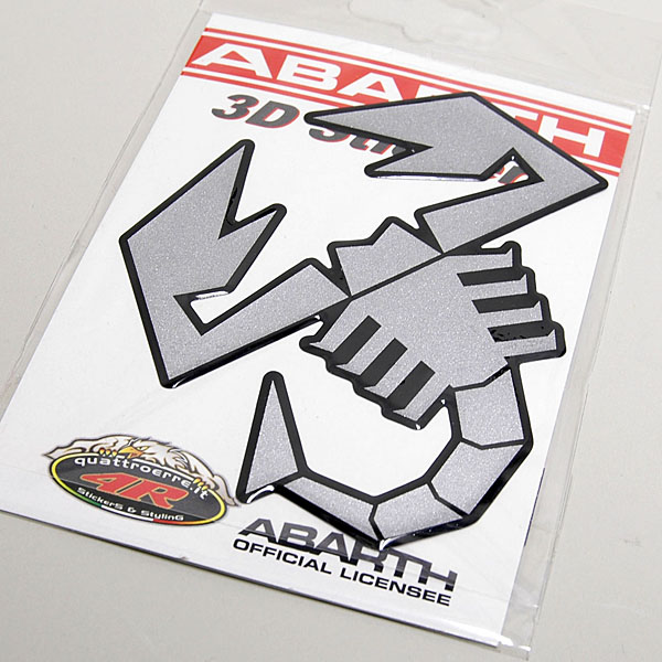 ABARTH 3D Scprpione Sticker (Silver/100mm)-21592-