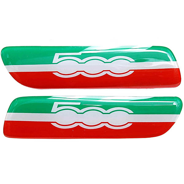 FIAT Genuine 500 Side Protector Emblem (Tricolore / L&R Set)