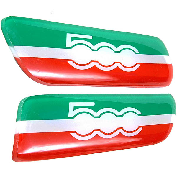 FIAT Genuine 500 Side Protector Emblem (Tricolore / L&R Set)