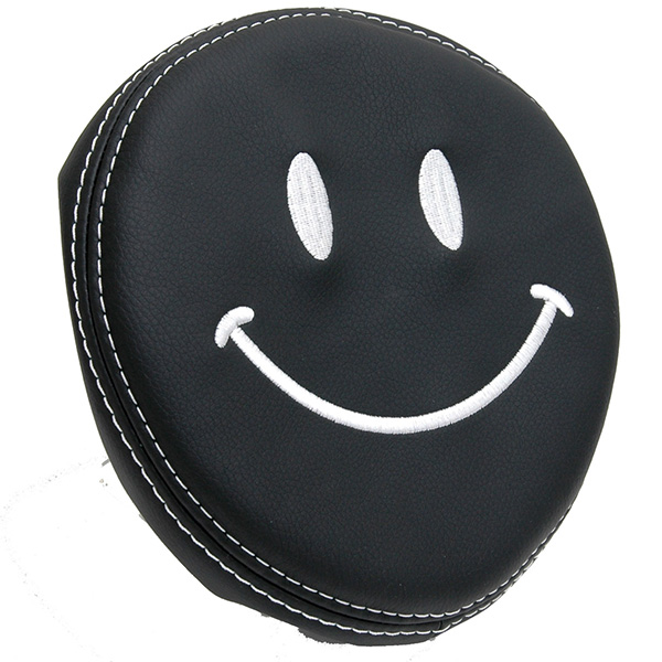 FIAT  500 Leather Headrest Cover (Smile/Black)