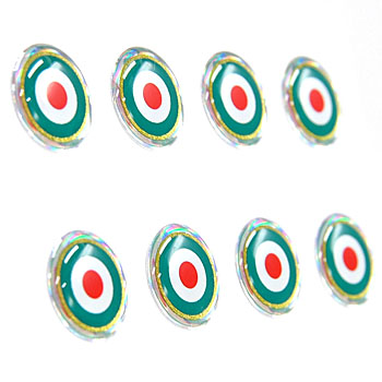 Italian Flag Round Shaped 3D Sticker(12mm/4pcs.)