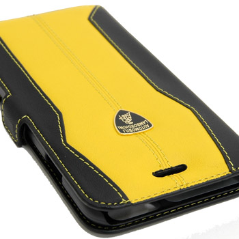 Lamborghini iPhone6/6s Book leather Case(black/yellow)