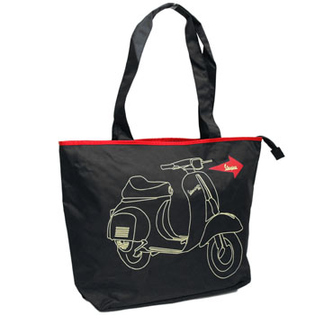 Vespa Nylon Shopping Bag(Black)