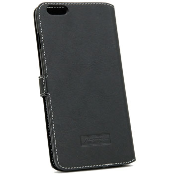 Lamborghini iPhone6/6s Plus Book Type Leather Case(Black/White)