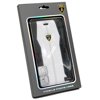 Lamborghini iPhone6/6s Plus Book Type Leather Case(Black/White)