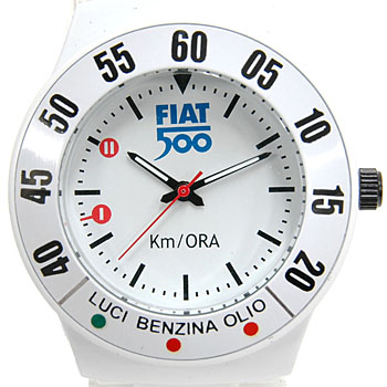 FIAT 500 Wrist Watch-Rubber Type/White-