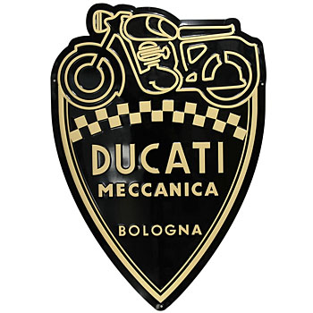 DUCATI MECCANICA Enblem Shaped Metal Sign Plate