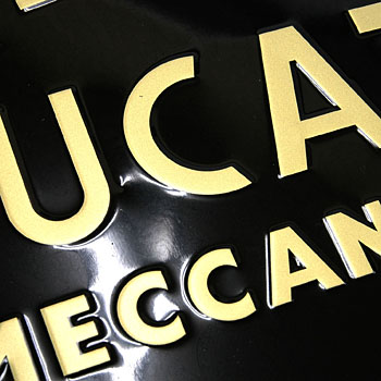 DUCATI MECCANICA Enblem Shaped Metal Sign Plate