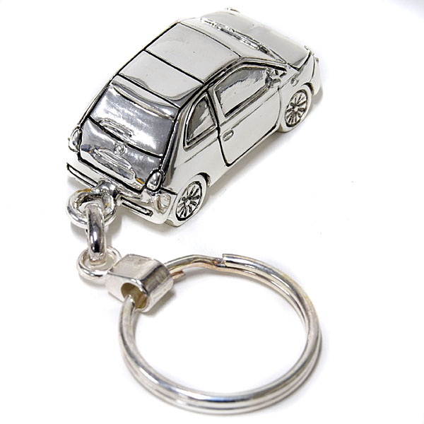 FIAT 500 Shaped Chrome Keyring