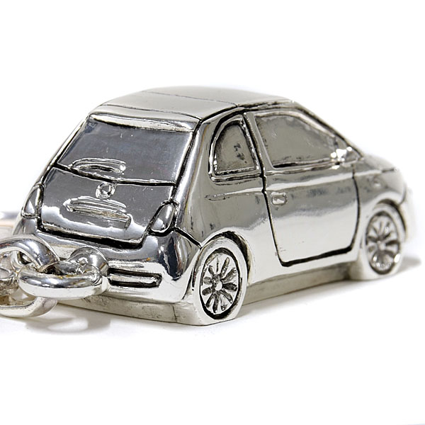 FIAT 500 Shaped Chrome Keyring