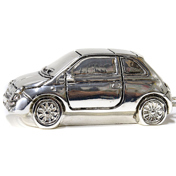 FIAT 500 Shaped Chrome Keyring