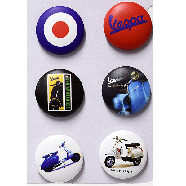 Vespa Button Badge Set F