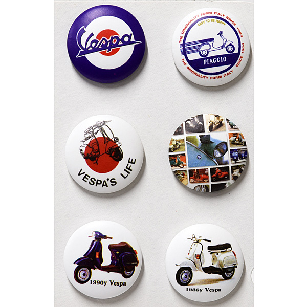 Vespa Button Badge Set A