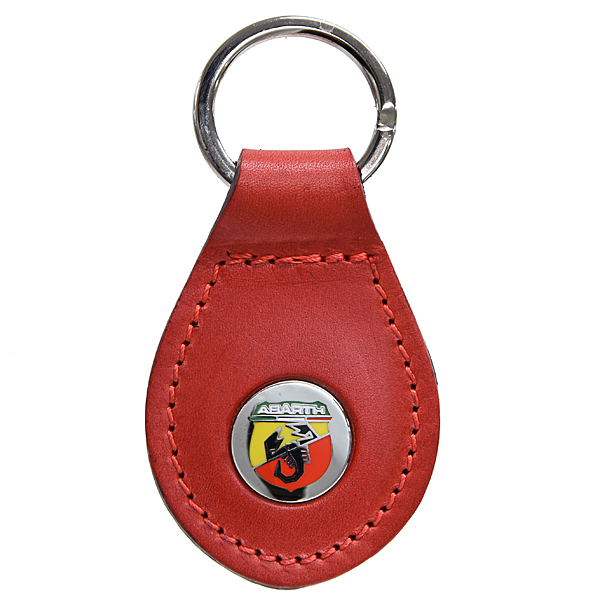 ABARTH New Emblem Leather Base Keyring(Red)