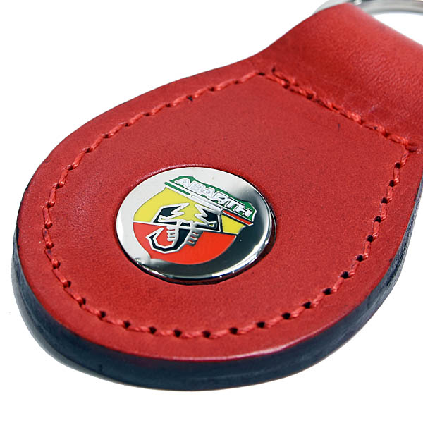 ABARTH New Emblem Leather Base Keyring(Red)