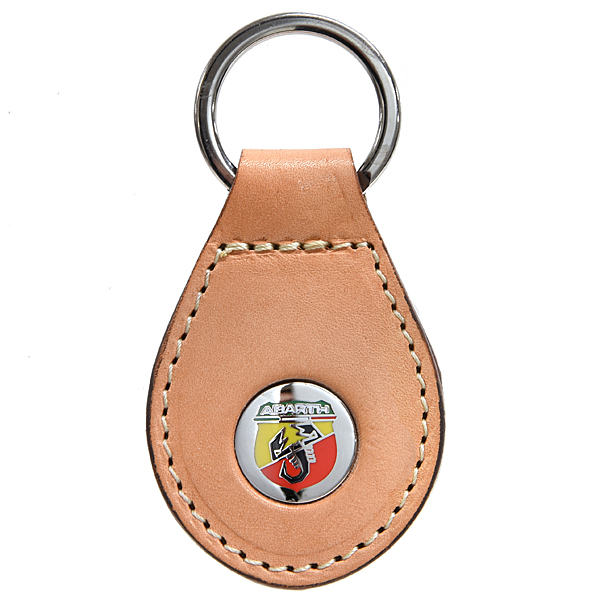 ABARTH New Black Base Emblem Leather Based Keyring(Brown)