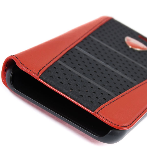 DUCATI iPhone7/6/6s Book Type Leather Case(Black/Red)