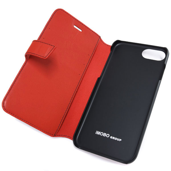 DUCATI iPhone7/6/6s Book Type Leather Case(Black/Red)