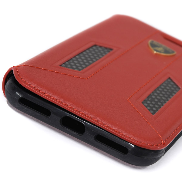 Lamborghini iPhone7 Book Shaped Leather Case(Red/Carbon)