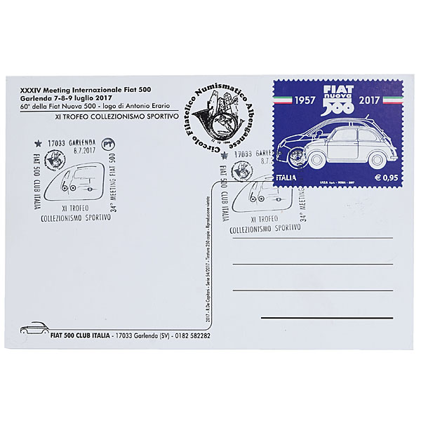 FIAT 500 CLUB ITALIA Official Nuova 500 60anni Memorial Post Card