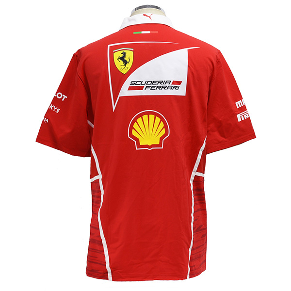 Scuderia Ferrari 2017 Team Zip- Up Polo with Ferrari 70th Logo