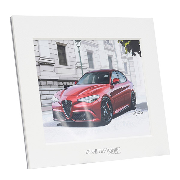 Alfa Romeo Giulia Quadrifoglio (Red) Illustration by Kenichi Hayashibe