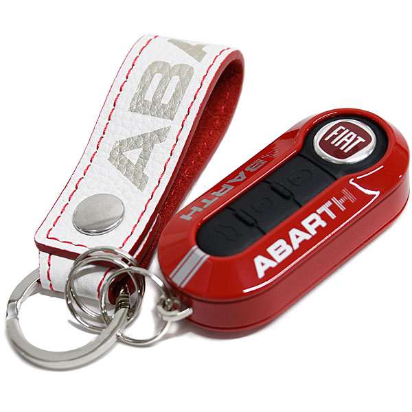 ABARTH Leather Strap Keyring(White)