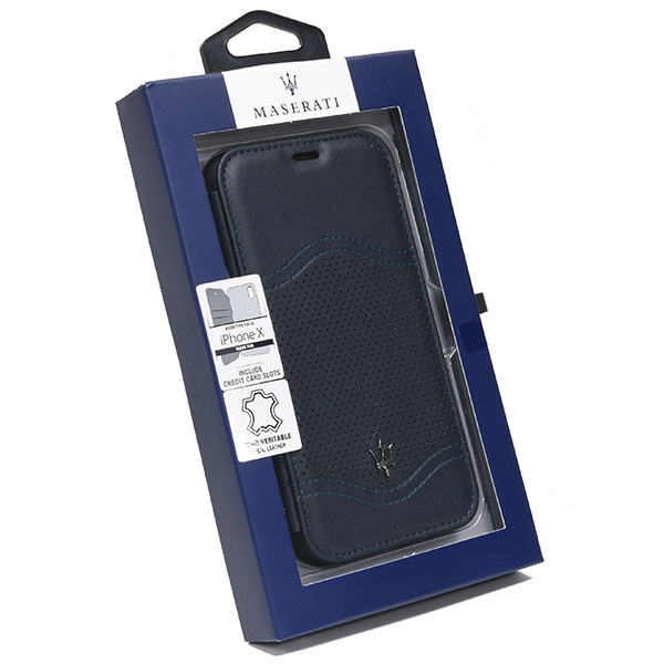 MASERATI iPhone X Book Shaped Case-GRANLUSSO/Blue-