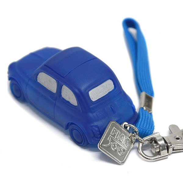 FIAT Nuova 500 Rubber Keyring(Blue)