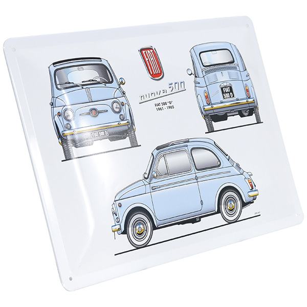 FIAT Nuova 500D Metal Plate(Blue)