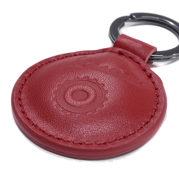 Vespa Official Leather Keyring-OPEN/Red-