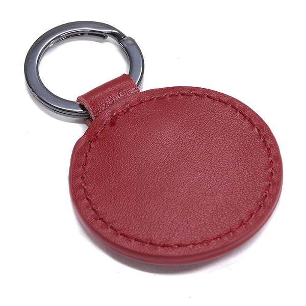 Vespa Official Leather Keyring-OPEN/Red-