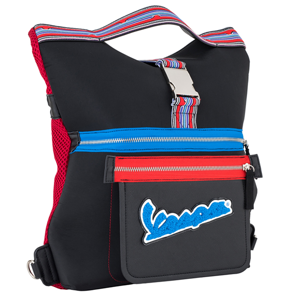 Vespa Official Tote Bag-V STRIPES-(Red)