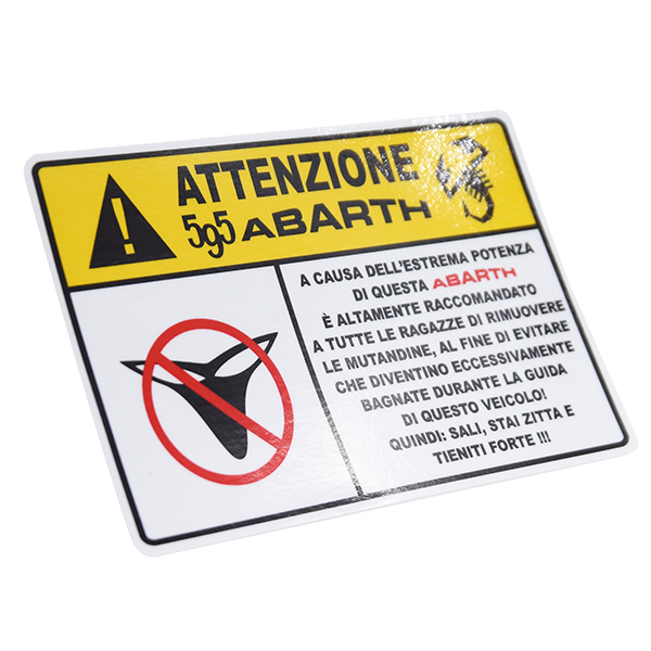 ABARTH595 CAUTION STICKER