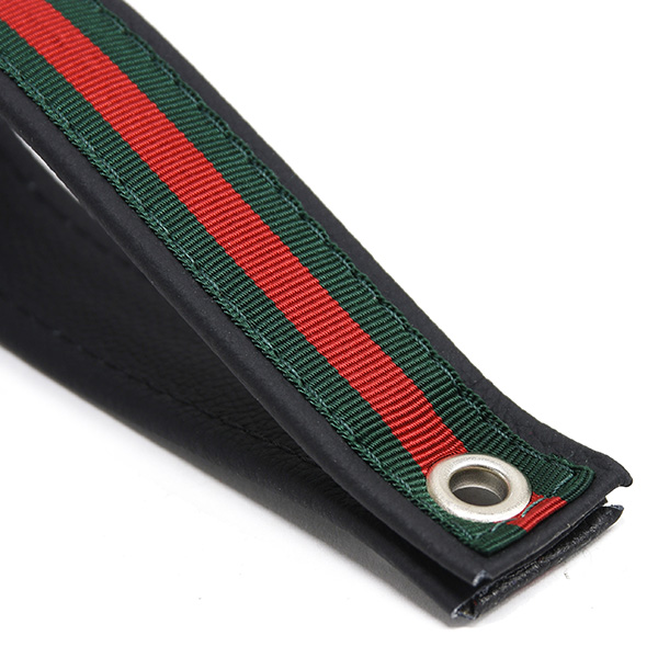 FIAT 500 Leather Strap for Rear Gate(Green/Red Stripe)