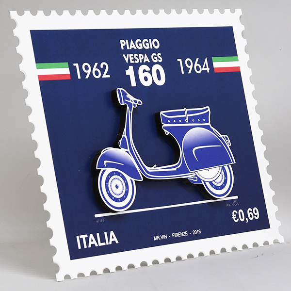 VESPA GS160 Stamp type illustration-BLUEPRINT-by Mr.Vin (Large)