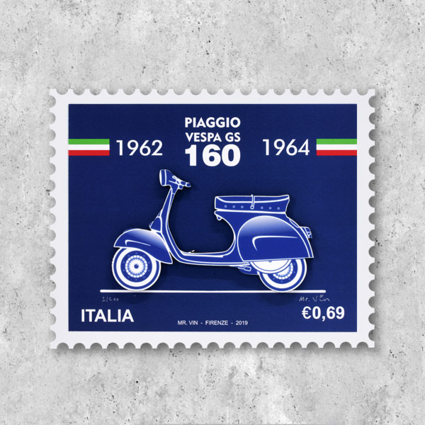 VESPA GS160 Stamp type illustration-BLUEPRINT-by Mr.Vin (Small)