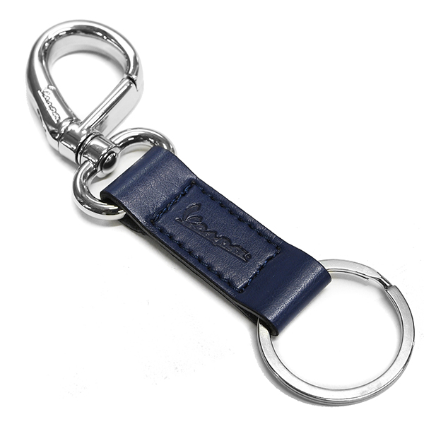 Vespa Official Carabina Leather Keyring(Navy)