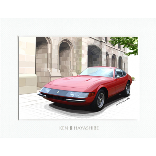 Ferrari 365GTB/4 Daytona First term Illustration by Kenichi Hayashibe