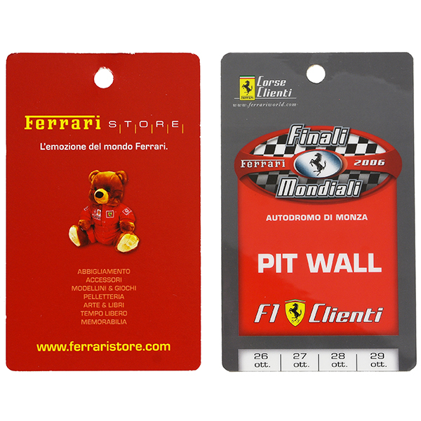 Ferrari Finali Mondiali 2006 Neck Strap(PIT WALK Pass)